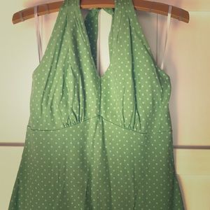 Polka dot halter dress